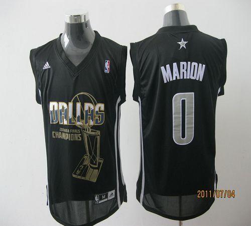 Mavericks 2011 NBA Finals Champions #0 Shawn Marion Revolution 30 Black Stitched NBA Jersey