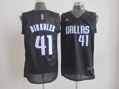 Mavericks #41 Dirk Nowitzki Black Dirkules Fashion Stitched NBA Jersey