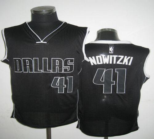 Revolution 30 Mavericks #41 Dirk Nowitzki Black/White Stitched NBA Jersey