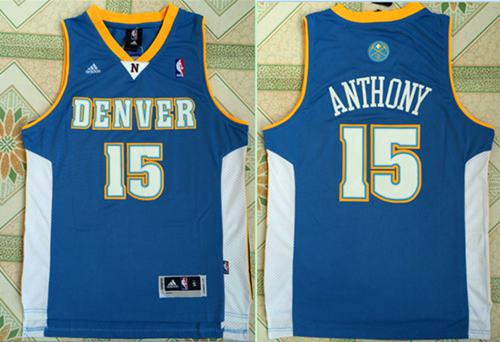 Nuggets #15 Carmelo Anthony Stitched Baby Blue NBA Jersey