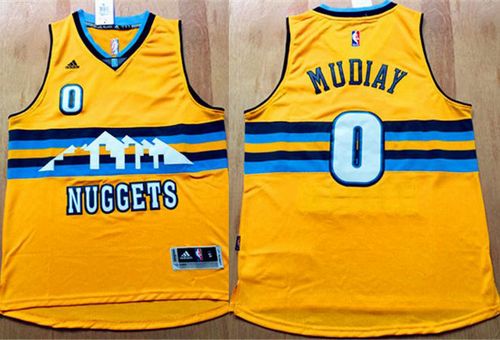 Nuggets #0 Emmanuel Mudiay Yellow Alternate Stitched NBA Jersey