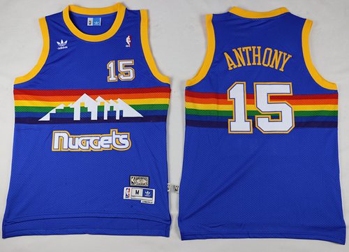 Nuggets #15 Carmelo Anthony Light Blue Hardwood Classics Swingman Stitched NBA Jersey
