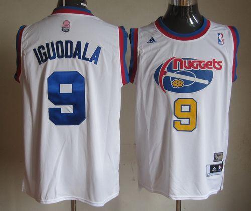 Nuggets #9 Andre Iguodala White ABA Hardwood Classic Stitched NBA Jersey