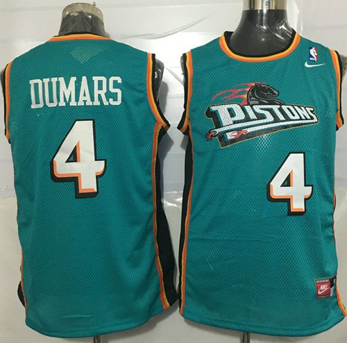 Pistons #4 Joe Dumars Green Nike Throwback Stitched NBA Jersey