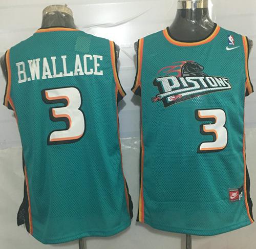 Pistons #3 Ben Wallace Green Nike Throwback Stitched NBA Jersey