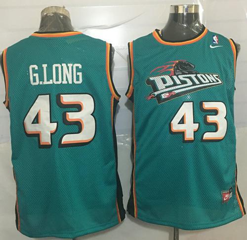 Pistons #43 Grant Long Green Nike Throwback Stitched NBA Jersey