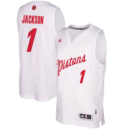 Pistons #1 Reggie Jackson White 2016-2017 Christmas Day Stitched NBA Jersey