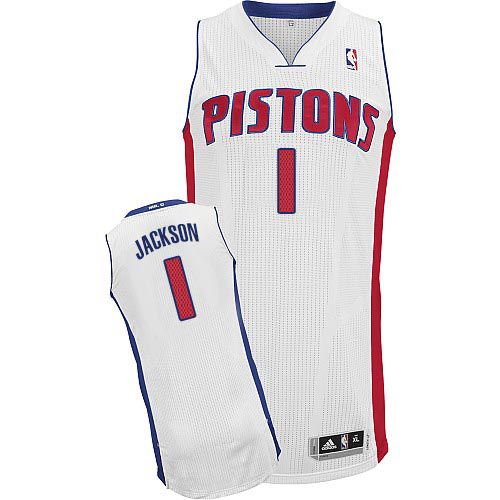 Pistons #1 Reggie Jackson White Stitched NBA Jersey