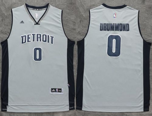Pistons #0 Andre Drummond Gray Stitched NBA Jersey