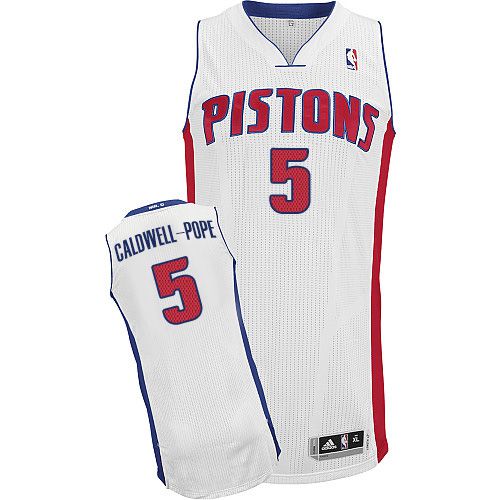 Pistons #5 Kentavious Caldwell-Pope White Stitched NBA Jersey