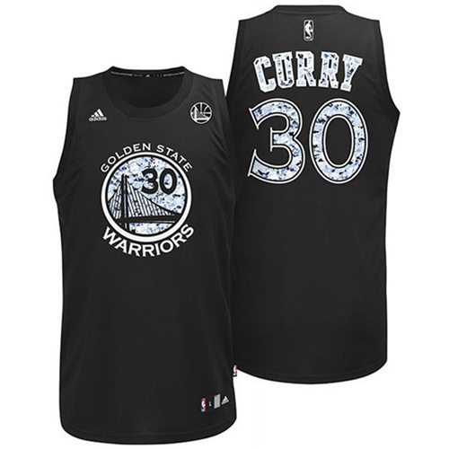 Warriors #30 Stephen Curry Black Diamond Fashion Stitched NBA Jersey