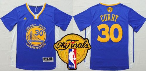 Warriors #30 Stephen Curry Blue Short Sleeve The Finals Patch Stitched NBA Jersey
