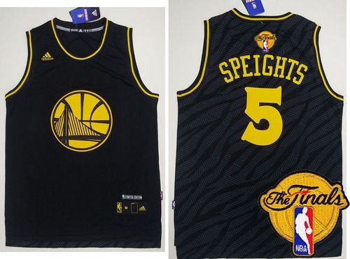 Warriors #5 Marreese Speights Black Precious Metals Fashion The Finals Patch Stitched NBA Jersey