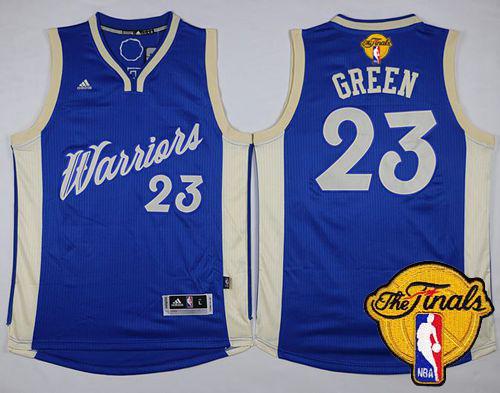 Warriors #23 Draymond Green Blue 2015-2016 Christmas Day The Finals Patch Stitched NBA Jersey