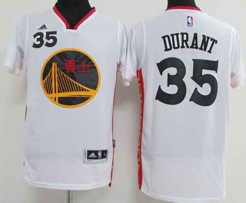 Warriors #35 Kevin Durant White 2017 Chinese New Year Stitched NBA Jersey