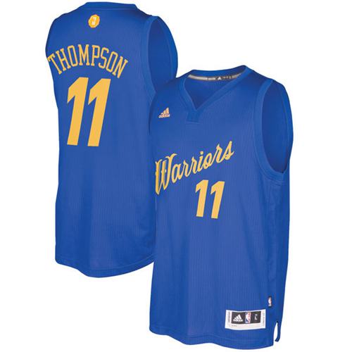 Warriors #11 Klay Thompson Blue 2016-2017 Christmas Day Stitched NBA Jersey