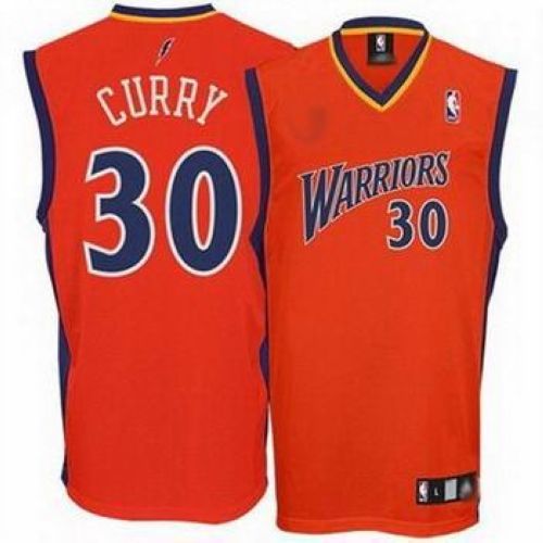 Warriors #30 Stephen Curry Orange Stitched NBA Jersey