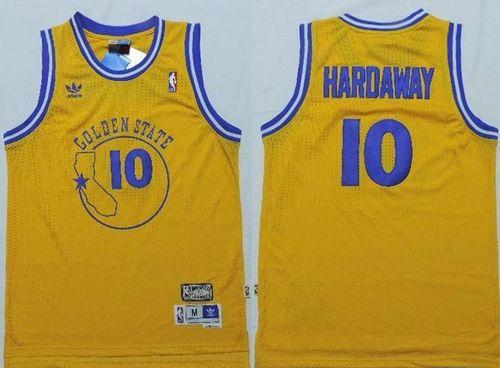 Warriors #10 Tim Hardaway Gold New Throwback Stitched NBA Jersey