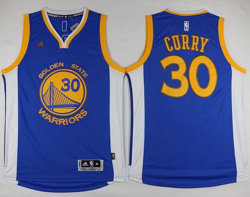 Warriors #30 Stephen Curry Blue Swingman Stitched NBA Jersey