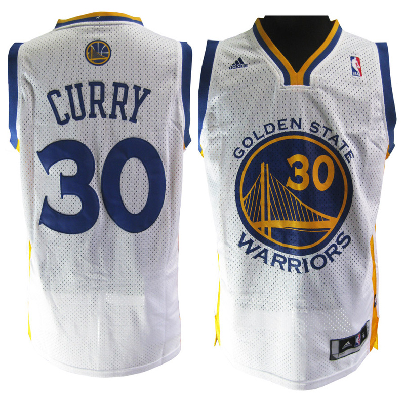 Warriors #30 Stephen Curry White Stitched NBA Jersey