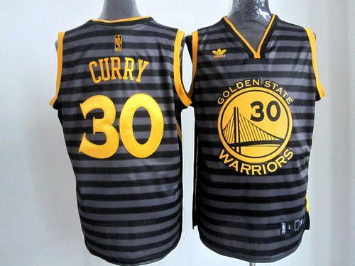 Warriors #30 Stephen Curry Black/Grey Groove Stitched NBA Jersey