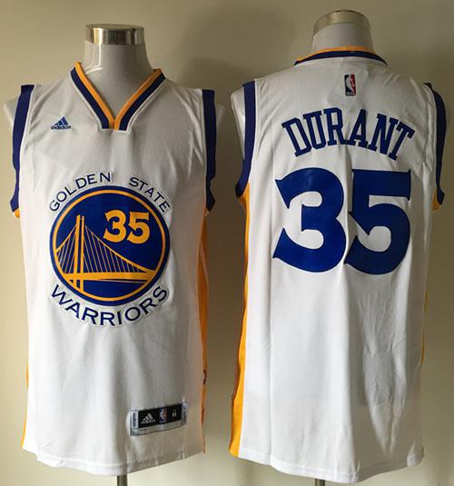 Warriors #35 Kevin Durant White Home Stitched NBA Jersey