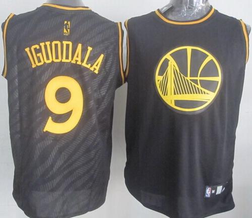Warriors #9 Andre Iguodala Black Precious Metals Fashion Stitched NBA Jersey