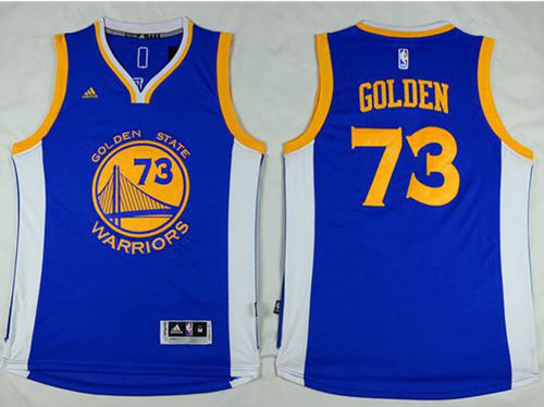 Warriors #73 Golden Blue 73 Wins Stitched NBA Jersey