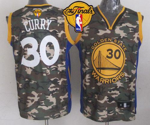 Warriors #30 Stephen Curry Camo The Finals Patch Stitched NBA Jersey