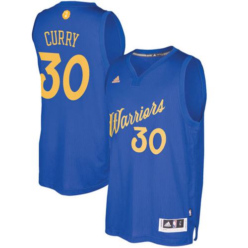 Warriors #30 Stephen Curry Blue 2016-2017 Christmas Day Stitched NBA Jersey