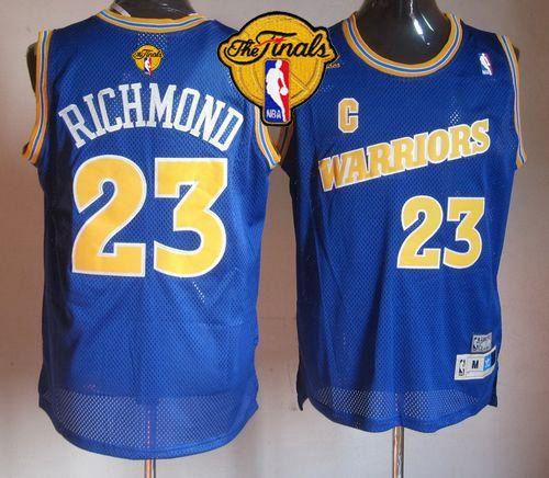 Warriors #23 Mitch Richmond Blue Throwback The Finals Patch Stitched NBA Jersey
