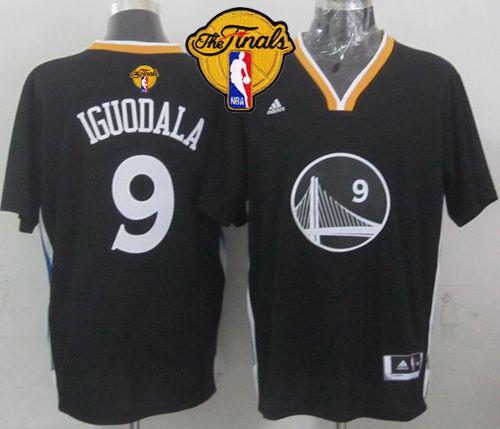 Warriors #9 Andre Iguodala New Black Alternate The Finals Patch Stitched NBA Jersey