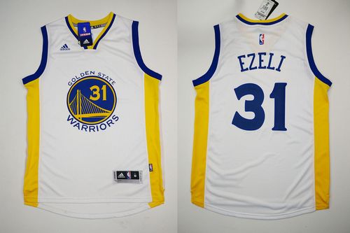 Revolution 30 Warriors #31 Festus Ezeli White Stitched NBA Jersey