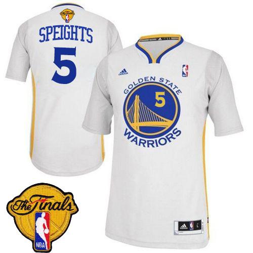 Revolution 30 Warriors #5 Marreese Speights White Alternate The Finals Patch Stitched NBA Jersey