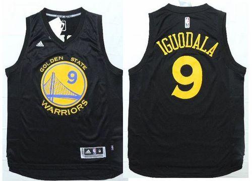 Warriors #9 Andre Iguodala Black Fashion Stitched NBA Jersey