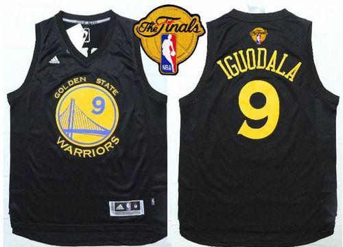 Warriors #9 Andre Iguodala Black Fashion The Finals Patch Stitched NBA Jersey