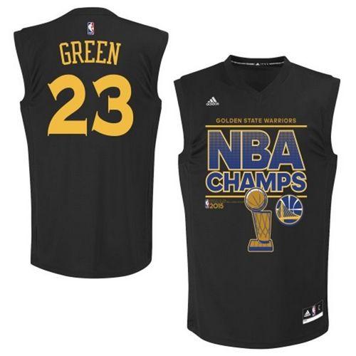 Warriors #23 Draymond Green Black 2015 NBA Finals Champions Stitched NBA Jersey