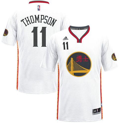 Warriors #11 Klay Thompson White 2017 Chinese New Year Stitched NBA Jersey