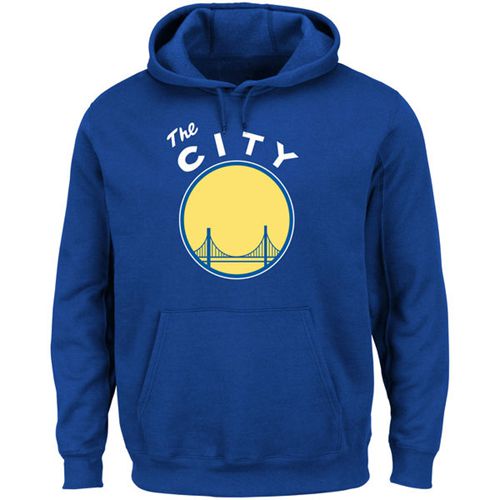 Golden State Warriors Majestic Hardwood Classics Tech Patch Pullover Hoodie Royal