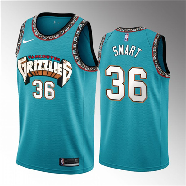 Men's Memphis Grizzlies #36 Marcus Smart Teal 2023 Draft Classic Edition Stitched Basketball Jersey