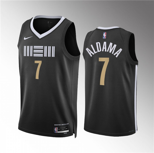 Men's Memphis Grizzlies #7 Santi Aldama Black 2023/24 City Edition Stitched Basketball Jersey