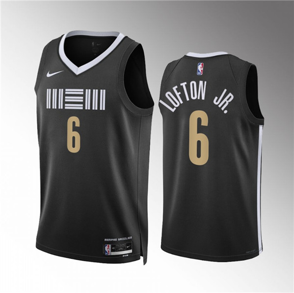 Men's Memphis Grizzlies #6 Kenneth Lofton Jr. Black 2023/24 City Edition Stitched Basketball Jersey