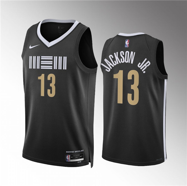 Men's Memphis Grizzlies #13 Jaren Jackson Jr. Black 2023/24 City Edition Stitched Basketball Jersey