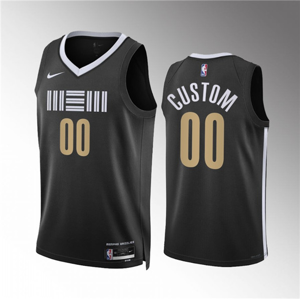 Men's Memphis Grizzlies Active Player Custom Black 2023/24 City Edition Stitched Basketball Jersey