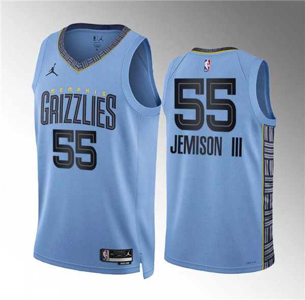 Men's Memphis Grizzlies #55 Trey Jemison Iii Blue Statement Edition Stitched Jersey