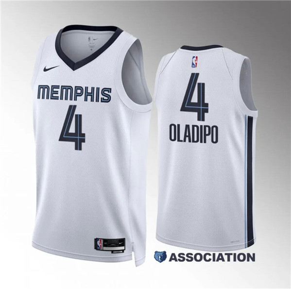 Men's Memphis Grizzlies #4 Victor Oladipo White Association Edition Stitched Jersey
