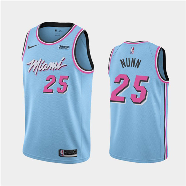 Men's Miami Heat #25 Kendrick Nunn City Edition Blue Stitched NBA Jersey