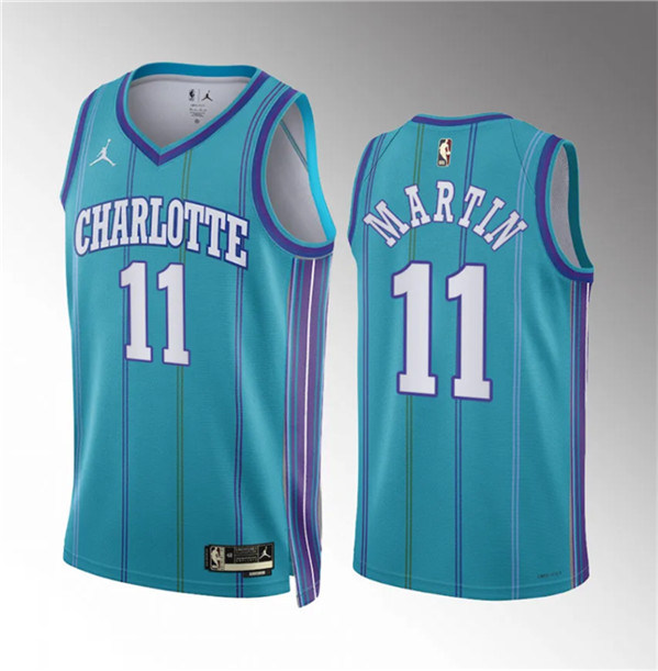 Men's Charlotte Hornets #11 Cody Martin Teal 2023/24 Classic Edition Stitched Basketball Jersey