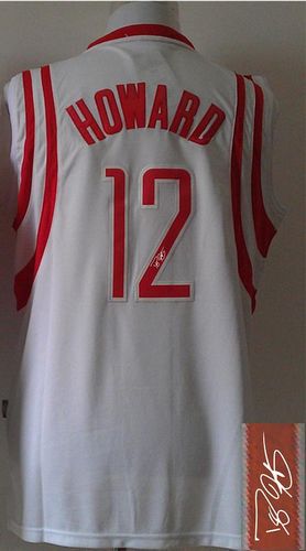 Revolution 30 Autographed Rockets #12 Dwight Howard White Stitched NBA Jersey