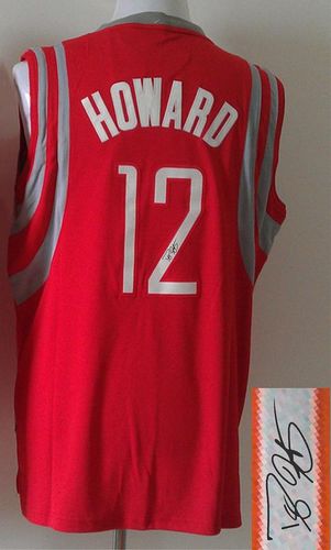Revolution 30 Autographed Rockets #12 Dwight Howard Red Stitched NBA Jersey